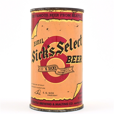 Sicks Select Beer Instructional Flat Top EMIL IRTP 133-16 USBCOI 750 RARE