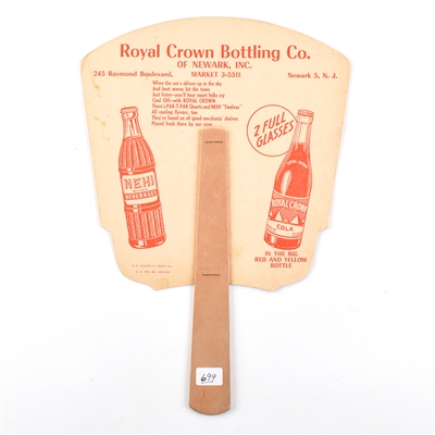 Royal Crown RC Cola Nehi 1950s Cardboard Fans Lot of 2