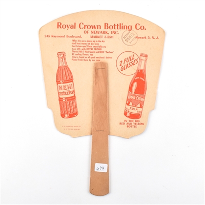 Royal Crown RC Cola Nehi 1950s Cardboard Fans Lot of 2