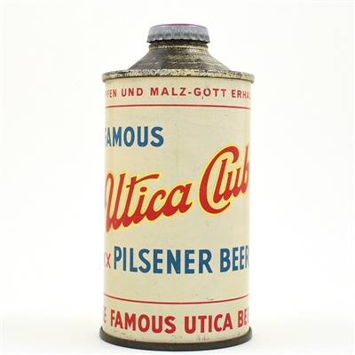 Utica Club Beer Cone Top TEXT AT TOP U PERMIT 188-4