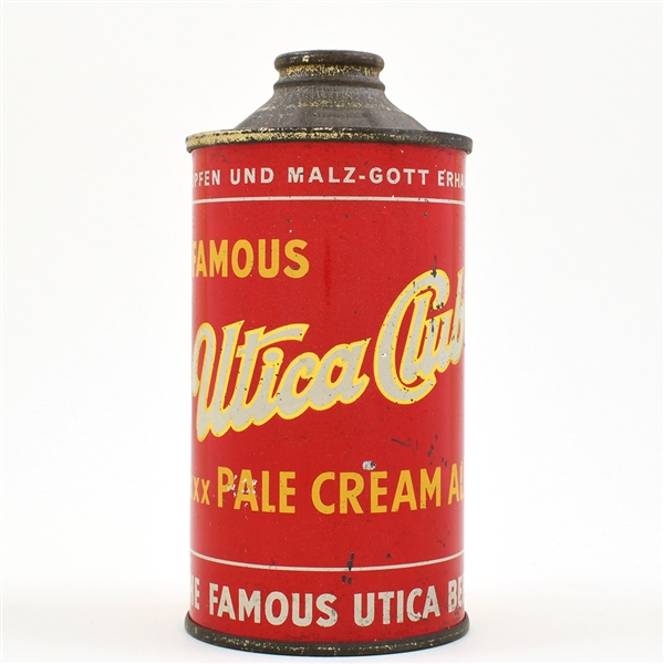 Utica Club Pale Ale Cone Top TEXT AT TOP U PERMIT 188-1