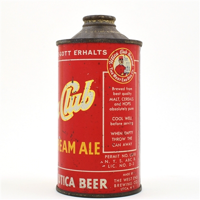 Utica Club Pale Ale Cone Top TEXT AT TOP U PERMIT 188-1