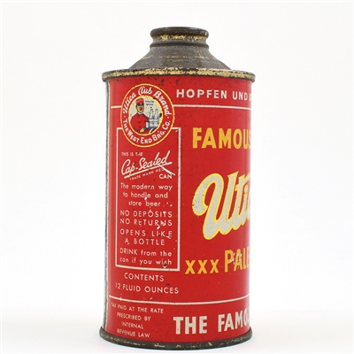 Utica Club Pale Ale Cone Top TEXT AT TOP U PERMIT 188-1