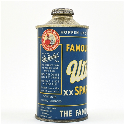 Utica Club Sparkling Ale Cone Top TEXT AT TOP U PERMIT 187-30 MINTY