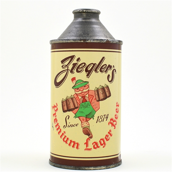 Zieglers Beer Cone Top 189-30 SCARCE EXCELLENT