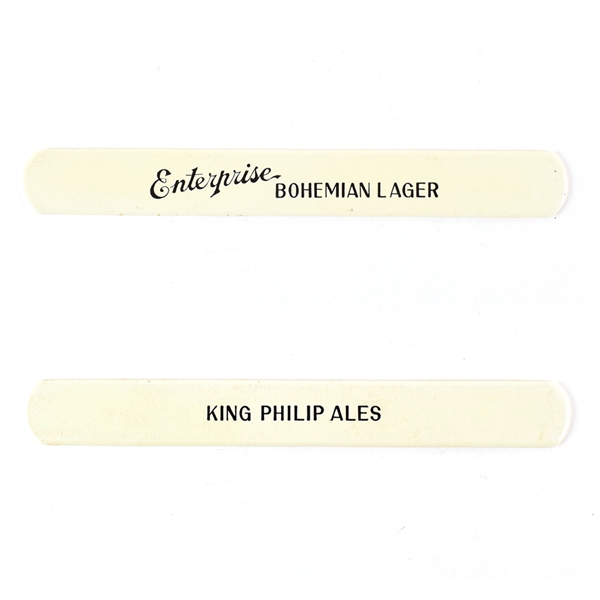 Enterprise Bohemian Lager King Philip Ales 1930s 2-Sided Foam Scraper