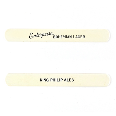 Enterprise Bohemian Lager King Philip Ales 1930s 2-Sided Foam Scraper