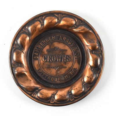 Bamberger Kraus and Co 1940s Copper Ash Tray CROWNS