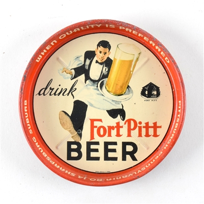 Fort Pitt Beer 1930s Ash Tray RUNNING WAITER