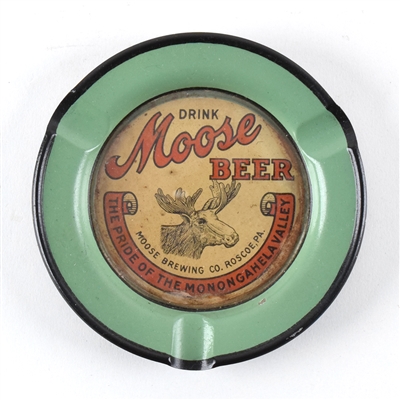 Moose Beer 1930s Glass Face Ash Tray
