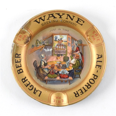 Wayne Beer-Ale-Porter Pre-Pro Tin Ash Tray
