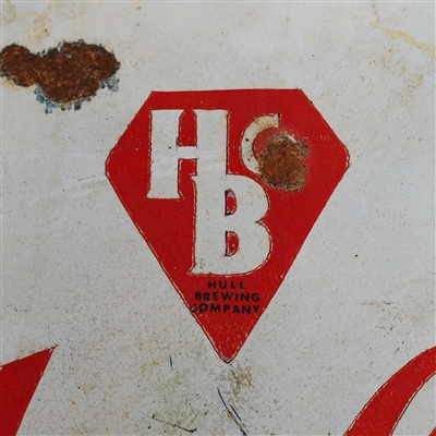 Hulls Beer Convex Porcelain Sign RARE