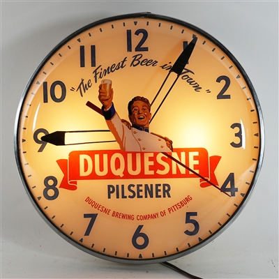 Duquesne Pilsener Hand High Prince Pam Clock CLEAN
