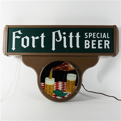 Fort Pitt Special Beer Bottle Pouring Into Glass Illuminated Sign