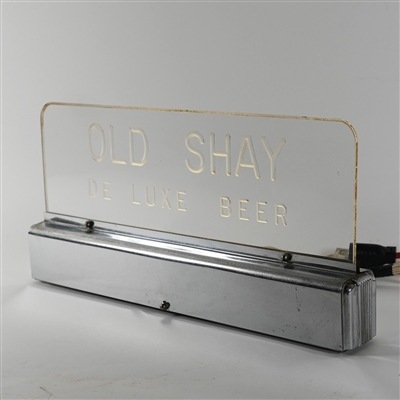 Old Shay De Luxe Beer Etched Glass Illuminated Sign