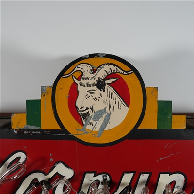 Hornung's On Tap 2 Sided Tin Neon Bock Sign ULTRA RARE