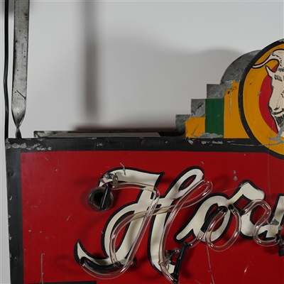 Hornung's On Tap 2 Sided Tin Neon Bock Sign ULTRA RARE