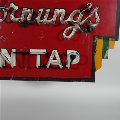 Hornung's On Tap 2 Sided Tin Neon Bock Sign ULTRA RARE