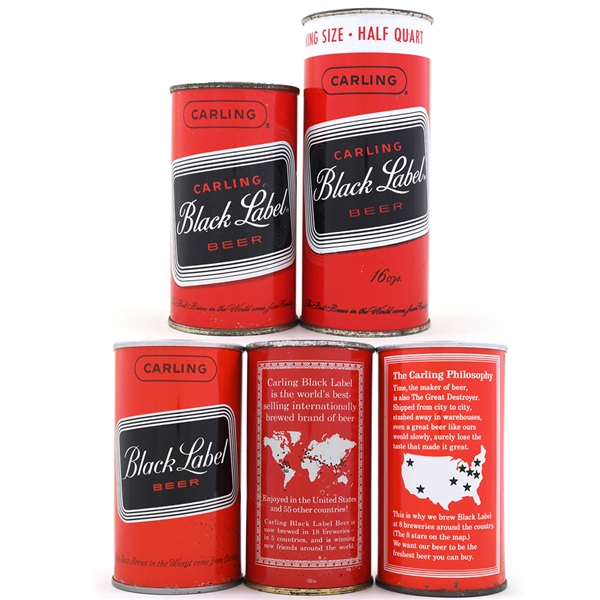 Black Label Flat and Pull Tabs Lot of 5 Different