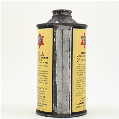 Blatz Milwaukee Beer Flat Bottom Cone Top 153-6