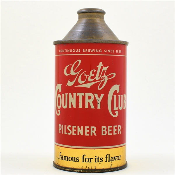 Goetz Country Club Beer Cone Top DNCMT 4 PERCENT 165-14