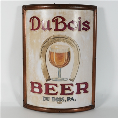 Du Bois Beer Horse Shoe Curved VITROLITE Corner Sign RARE