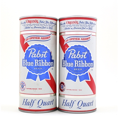 Pabst Blue Ribbon 1950s Cardboard 6-Pack Holder and 4 Assorted Pint Cans