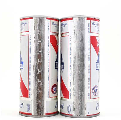 Pabst Blue Ribbon 1950s Cardboard 6-Pack Holder and 4 Assorted Pint Cans
