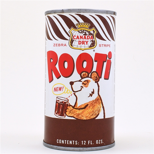 Rooti Root Beer Soda Flat Top Canada Dry NEAR MINT