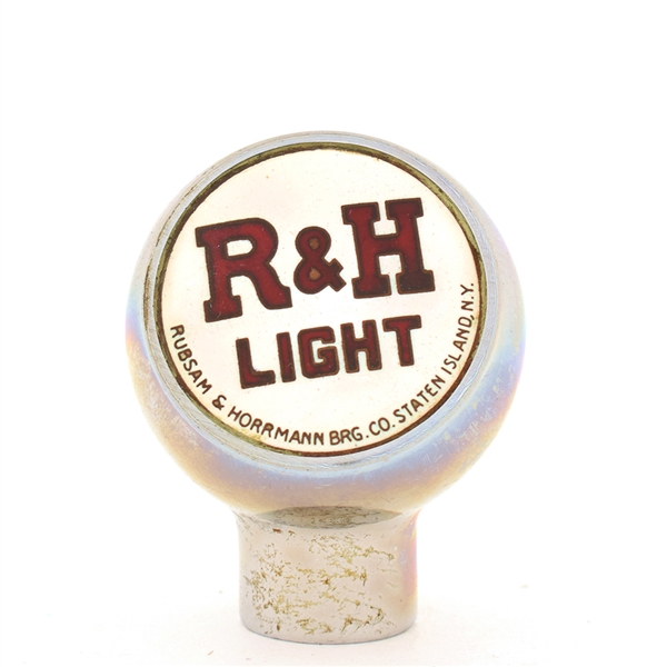 R and H Light 1940s Enameled Chrome Ball Tap Knob
