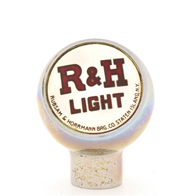 R and H Light 1940s Enameled Chrome Ball Tap Knob