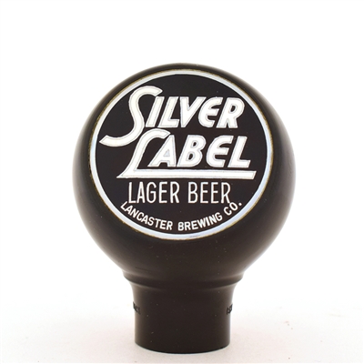 Silver Label Lager Beer 1930s Enameled Ball Tap Knob