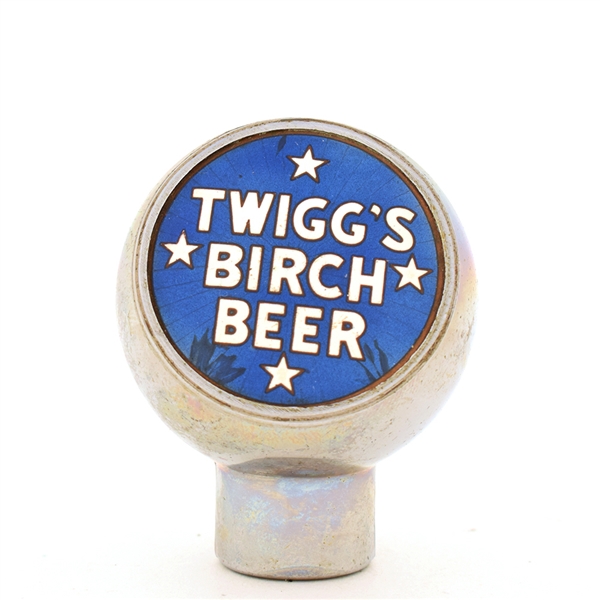 Twiggs Birch Beer 1940s Enameled Chrome Soda Ball Tap Knob
