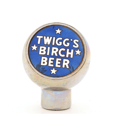 Twiggs Birch Beer 1940s Enameled Chrome Soda Ball Tap Knob
