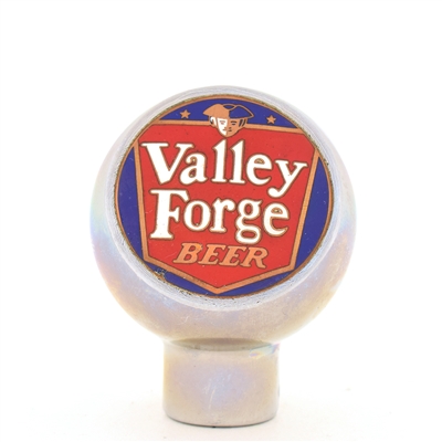 Valley Forge Beer 1950s 2-Sided Enameled Chrome Ball Tap Knob