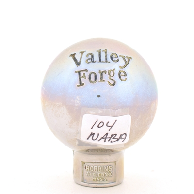 Valley Forge Beer 1950s 2-Sided Enameled Chrome Ball Tap Knob