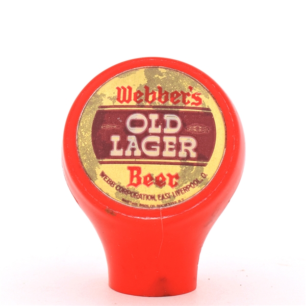 Webbers Old Lager Beer 1950s Ball Tap Knob RED