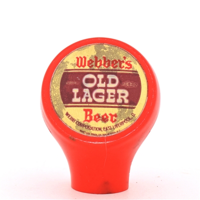 Webbers Old Lager Beer 1950s Ball Tap Knob RED