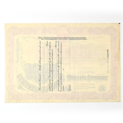 Bergner and Engel Brewing Preferred Stock Certificate 2 SHARES 1921