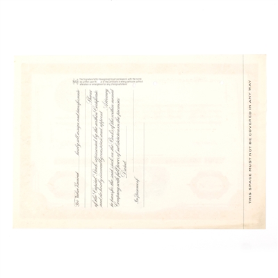 Cooper Brewing Co Common Stock Certificate LESS THAN 100 SHARES SPECIMEN 1933