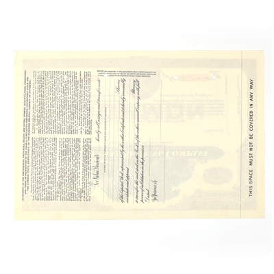 Duquesne Brewing Co Common Stock Certificate LESS THAN 100 SHARES MAROON SPECIMEN