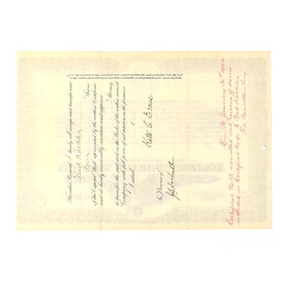 Erie Brewing Co Preferred Stock Certificate 1900 4 SHARES ISSUED