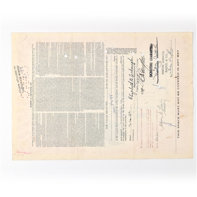 Robert H Graupner Preferred Stock Certificate 100 SHARES 1947 CANCELLED
