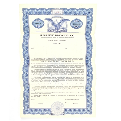 Sunshine Brewing Co Series A Corporate Bond UNDATED