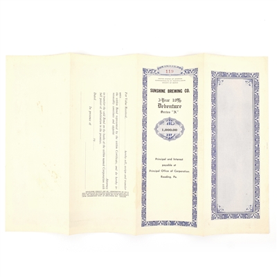 Sunshine Brewing Co Series A Corporate Bond UNDATED