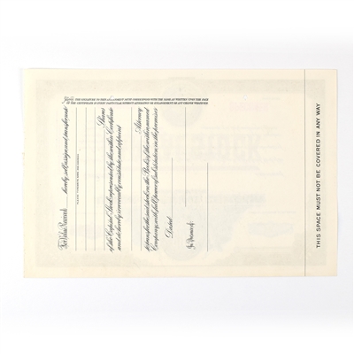 Union Brewing Co Capital Stock Certificate LESS THAN 100 SHARES SPECIMEN
