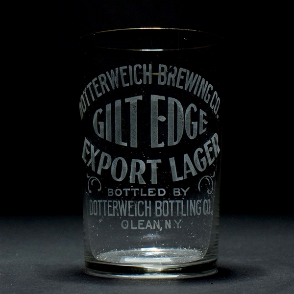 Dotterweich Gilt Edge Export Lager Pre-Prohibition Etched Glass