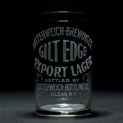 Dotterweich Gilt Edge Export Lager Pre-Prohibition Etched Glass