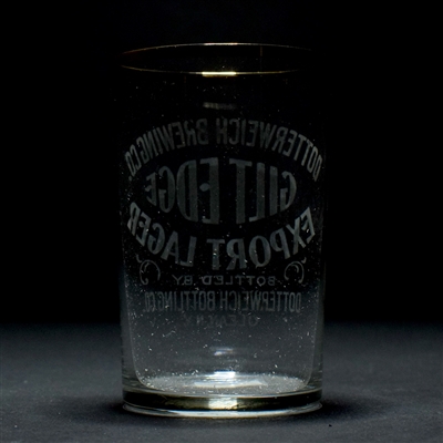 Dotterweich Gilt Edge Export Lager Pre-Prohibition Etched Glass