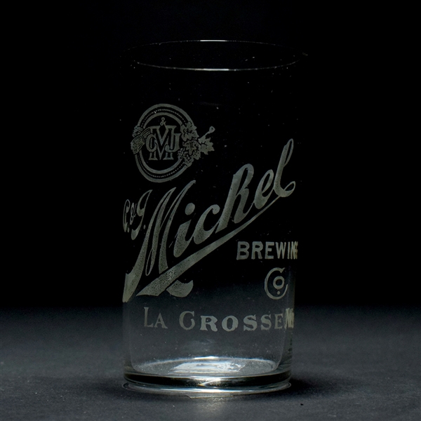 Michel Brewing Pre-Prohibition Etched Glass LA CROSSE WISC